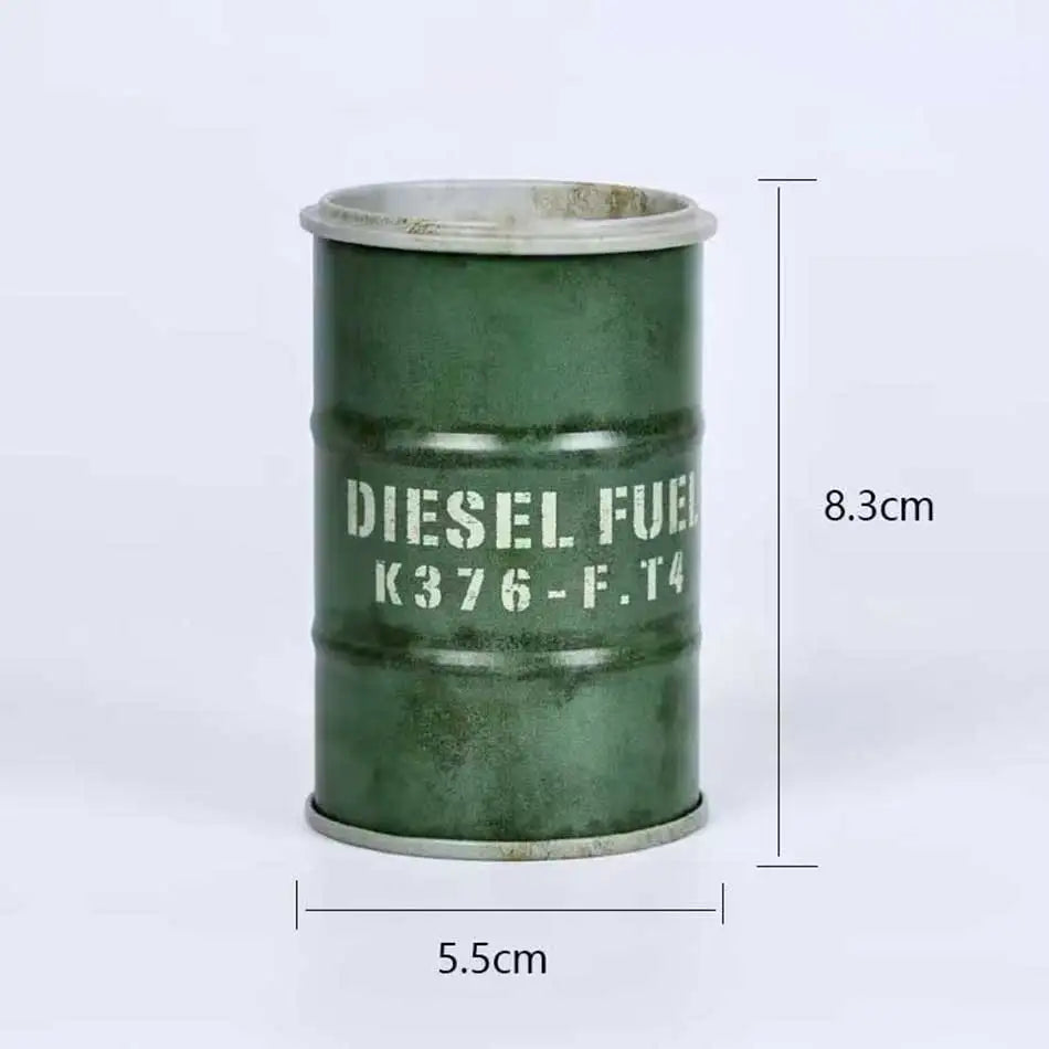 Iron Mini Oil Drum Model Chemistry Car Storage Box Desktop Decoration