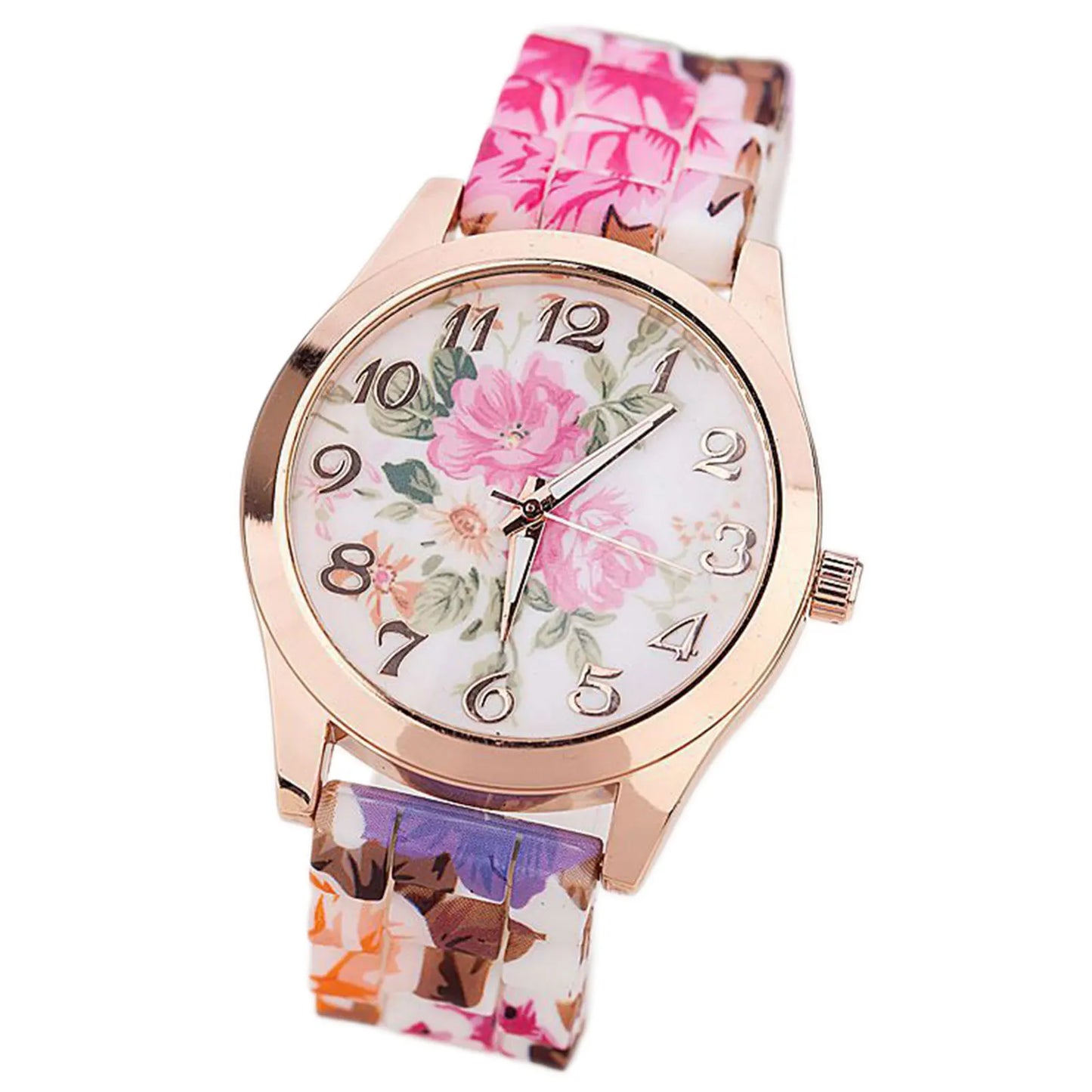 Women's Fashionable-Quartz Watch Printed Elegant Floral Dial Wristwatch Casual Watch Accurate-Quartz Movement Stylish Present Peaceful Pleasures Health and Wellness 1
