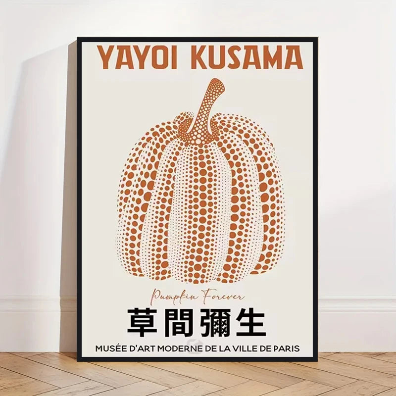 Yayoi Kusama Abstract Pumpkin Canvas Wall Art Print | Unframed