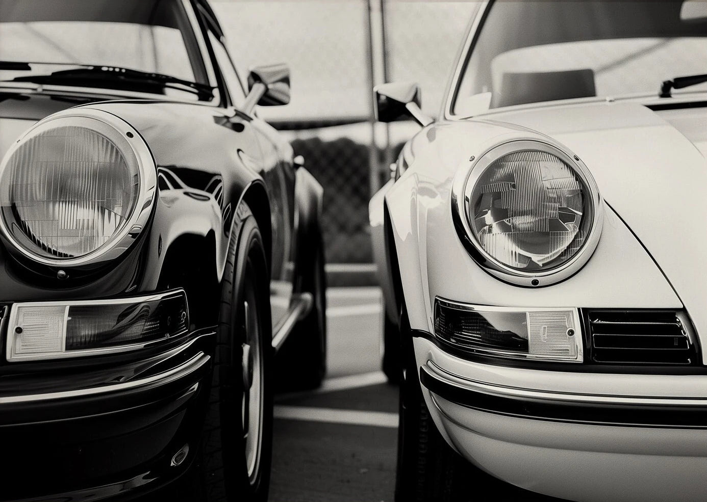 Retro Black & White Car Diamond Painting Kit | Mosaic Wall Art