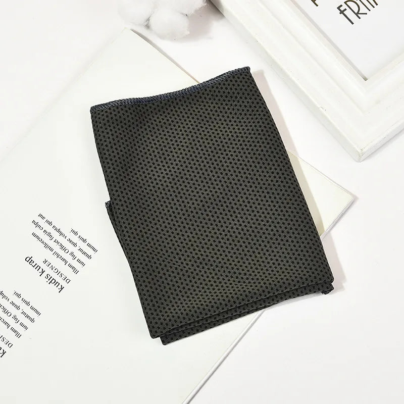 Outdoor Microfiber Quick Dry Sports Cooling Ice Towel Cold Sports Towel Fitness Cool Towel Camping Peaceful Pleasures Health and Wellness Black gray 30x80cm