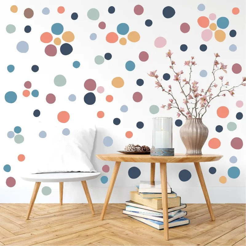 1 Set Polka Dots Irregular Circle Pattern Wall Stickers for Kids Room Baby Nursery Room Wall Decals School Kindergarten PVC Peaceful Pleasures Health and Wellness