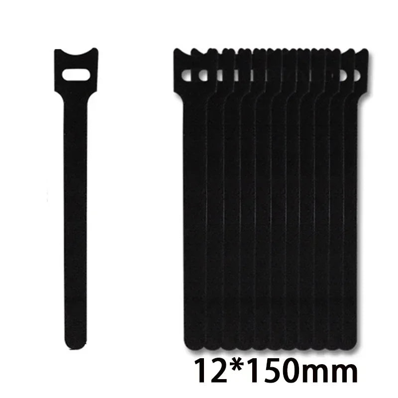 Attaches Auto Adhesive Velcros Strap 10/30/50Pcs Wire Fixing Strap Sewing Reusable Long T-tie Computer Data Cable Ties DIY Tape Peaceful Pleasures Health and Wellness black 30pcs
