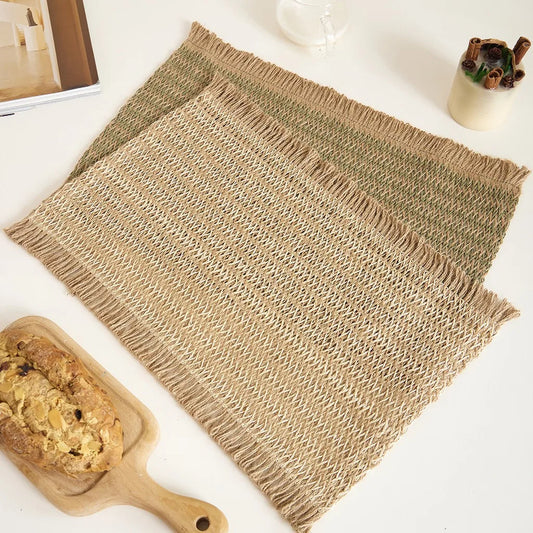 Woven Linen Placemat – Heat Insulating Dining Table Mat Woven Table Placemat Oasis Select