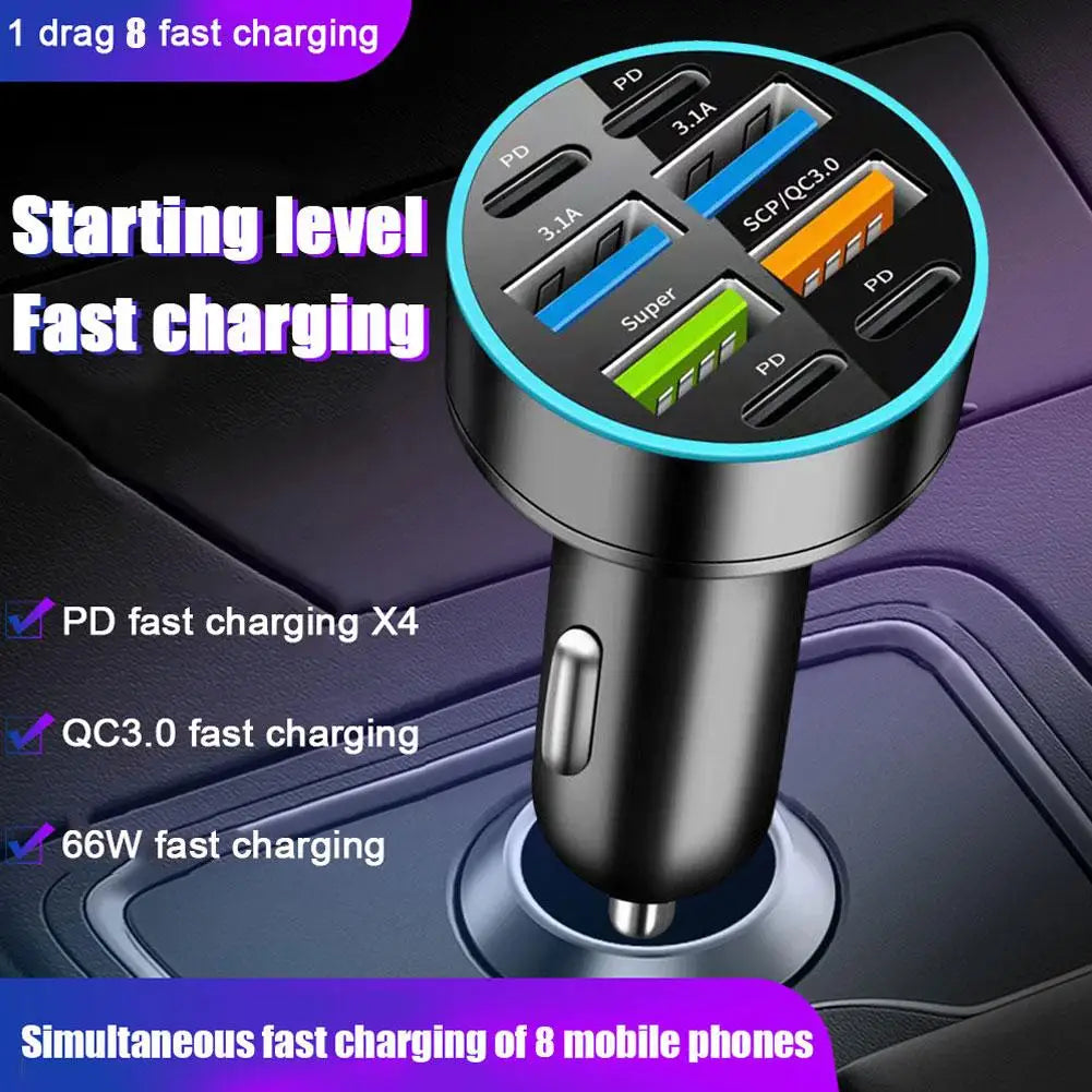 66W USB JMG-PD+QC3.0 Car Digital Display monitoring charger PD Fast Charging Fast Charging Car Mobile Phone Adapter Peaceful Pleasures Health and Wellness