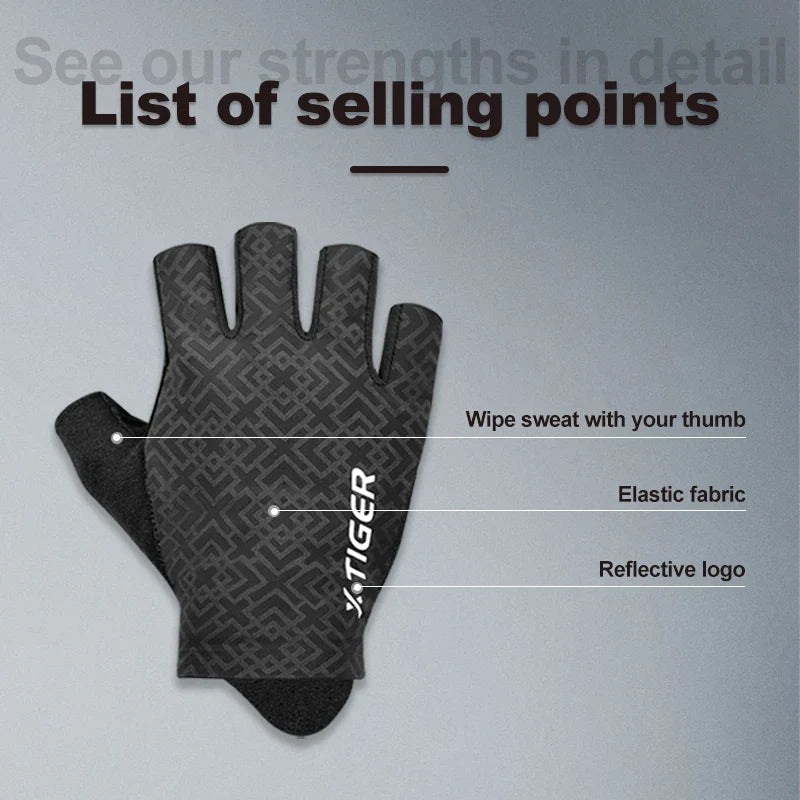 X-TIGER Half Finger Cycling Gloves – Anti-Slip Breathable