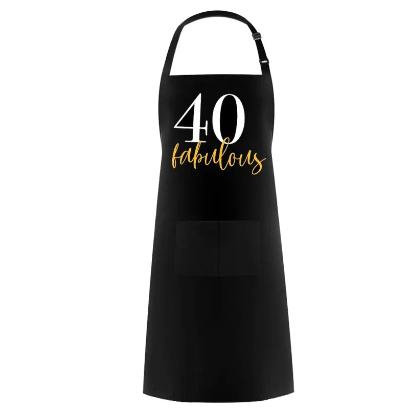 Fabulous Forty 40th Birthday Apron – Gift, Party & Photo Prop Novelty Birthday Apron Peaceful Pleasures Health and Wellness apron