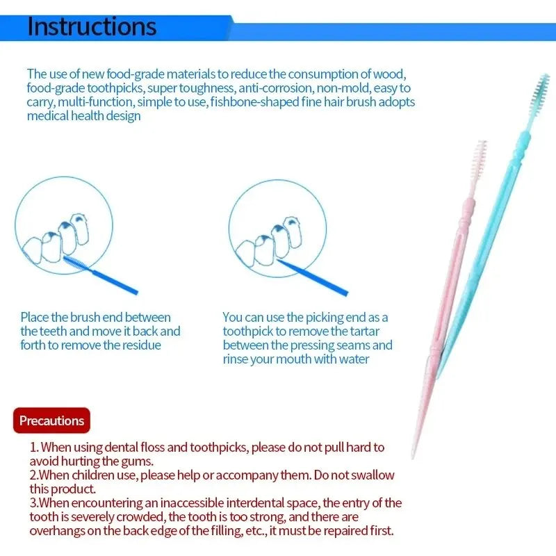 【Hot sales】Disposable double-head floss 200 toothpicks, floss, toothpicks Dental cleaning and care supplies Peaceful Pleasures Health and Wellness