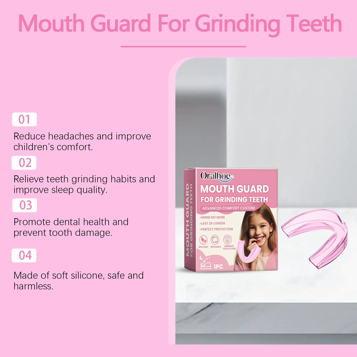 Kids Anti-Bruxism Night Guard | BPA-Free Silicone Teeth Protector