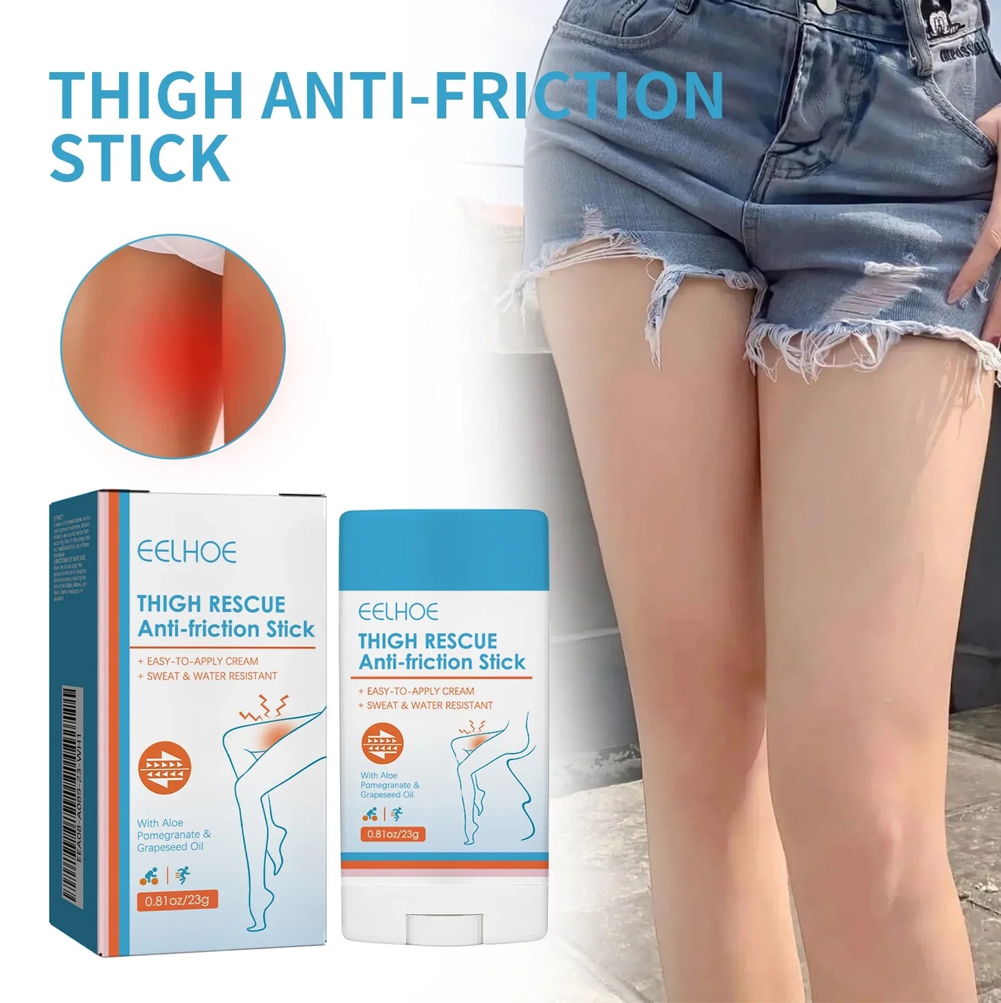 Eelhoe Thigh Rescue Anti-Friction Stick – Waterproof Chafe Bar
