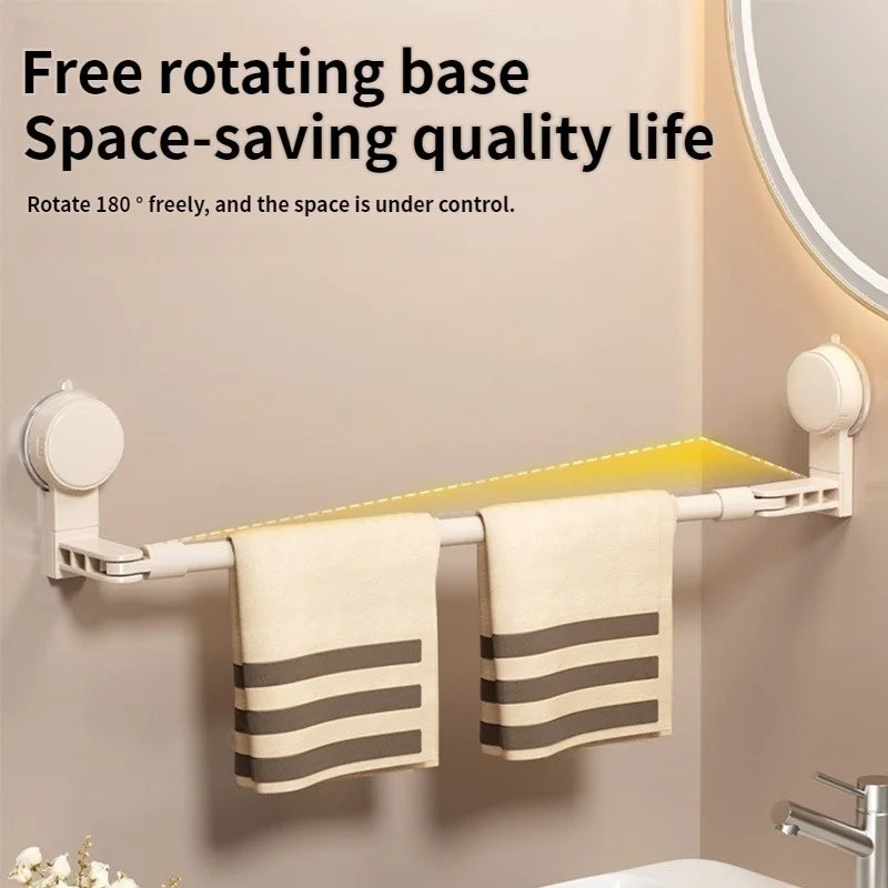 No-Drill Suction Cup Extendable Towel Rack | Adjustable Bath Bar