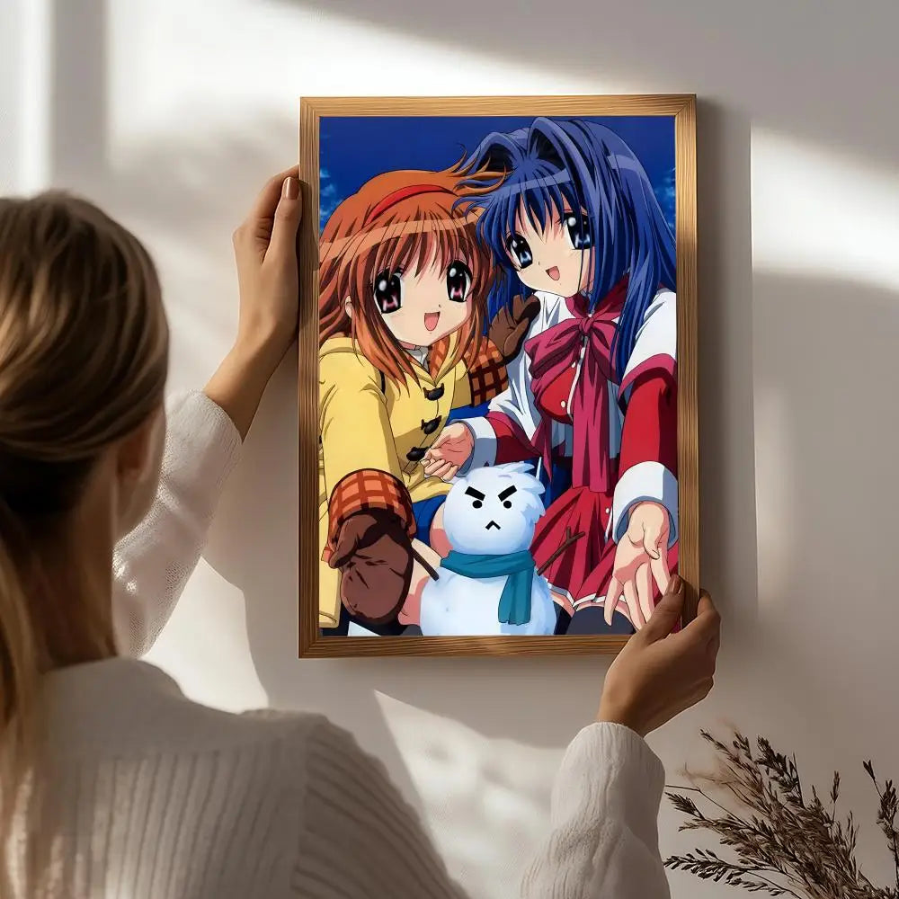 Anime K-Kanon HD Wall Poster | Self-Adhesive Waterproof Art Anime Wall Poster Peaceful Pleasures Health and Wellness White5 50X70cmNoframe