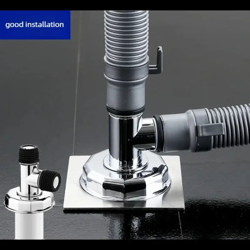 3-Way Washing Machine Drain Pipe Tee | Odor-Proof Floor Drain