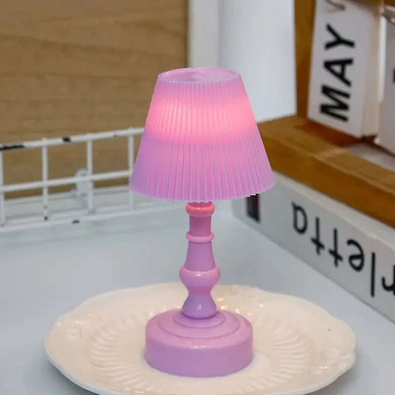Mini Linglan Flower Night Light Atmosphere Decorative Light Small Desk Lamp Creative Bedhead Ornament Cute Small Desk Lamp New Peaceful Pleasures Health and Wellness Purple Pleated