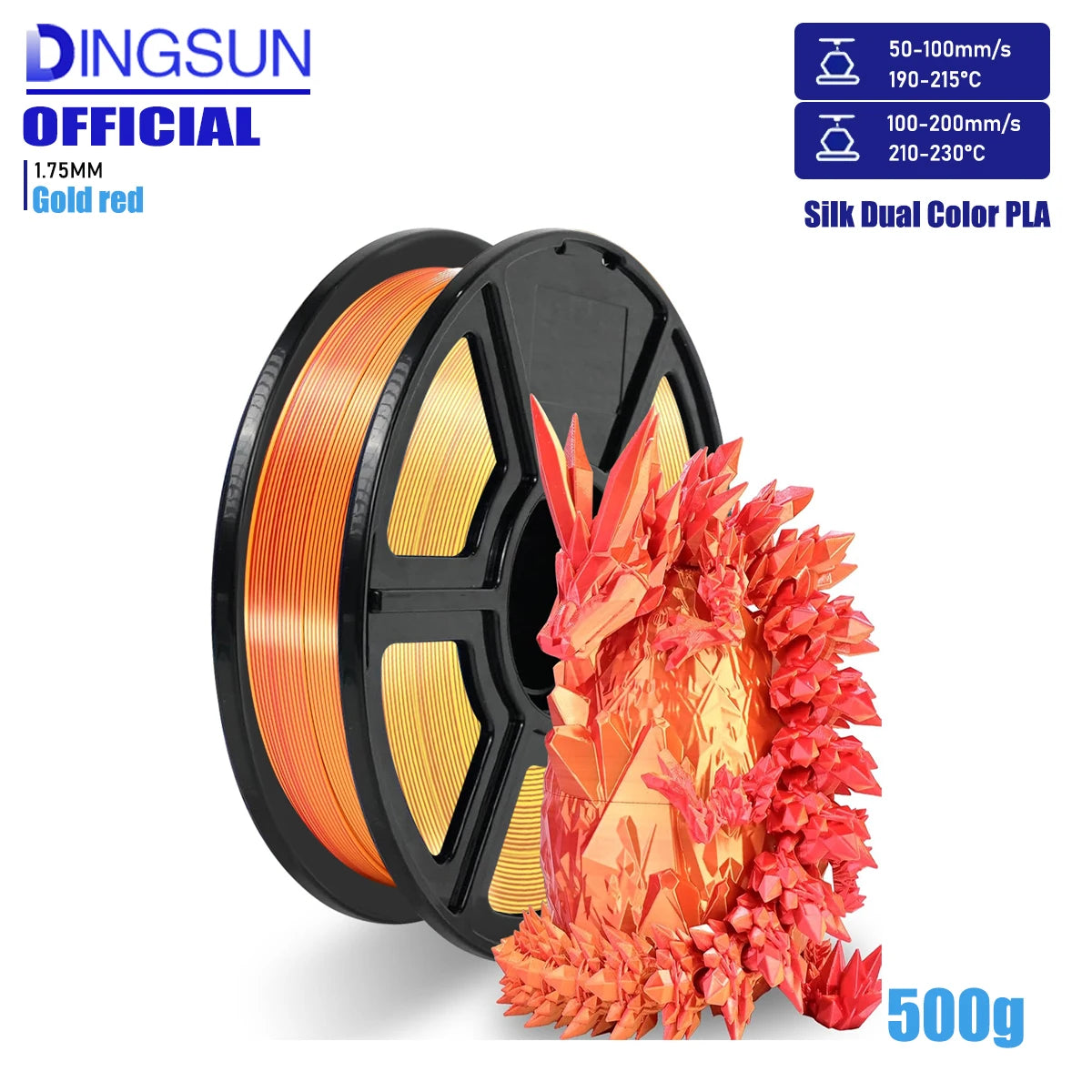 3D Maliang Dual Color Silk PLA Filament 1.75mm – 4-Pack