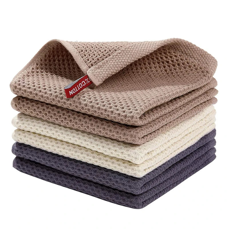 Honeycomb Cotton Dish Towels & Face Wash Cloths – 2-Pack