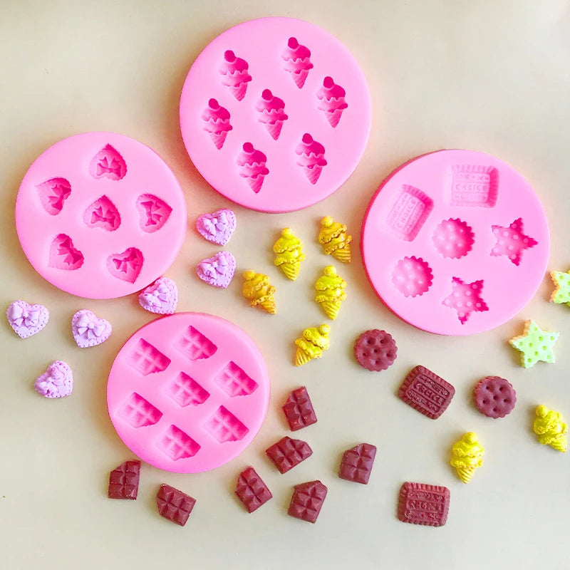 Mini Star & Heart Silicone Fondant Mold | Cake Decorating