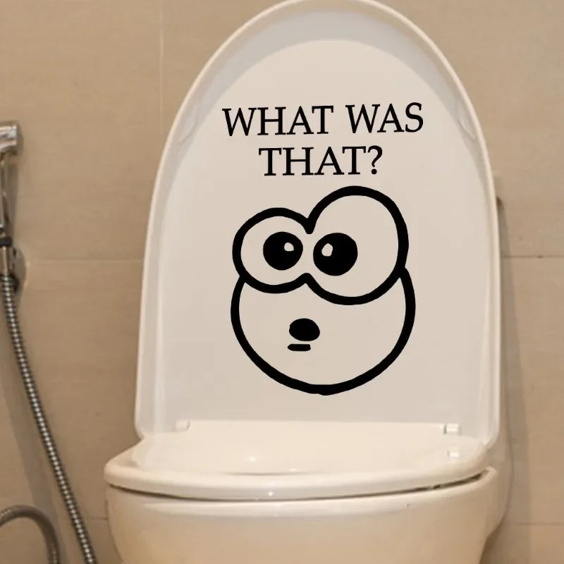 Funny Bathroom Toilet Sign Wall Stickers | Waterproof PVC Decals