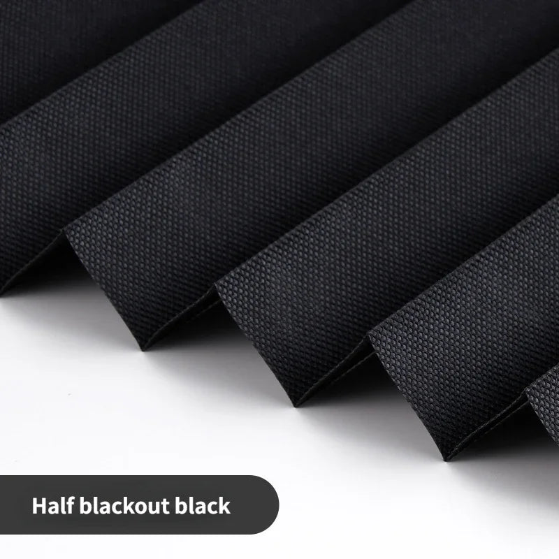 5 Size Self-adhesive Pleated Blinds Bathroom Balcony Shades Half Blackout Windows Curtains for Bedroom Living Room Balcony Peaceful Pleasures Health and Wellness Half blackout black 60cm X 180cm