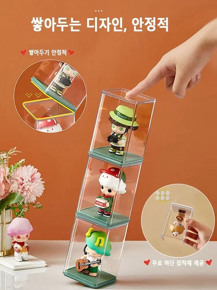 6-Pack Transparent Storage Boxes for Figures & Dolls Display