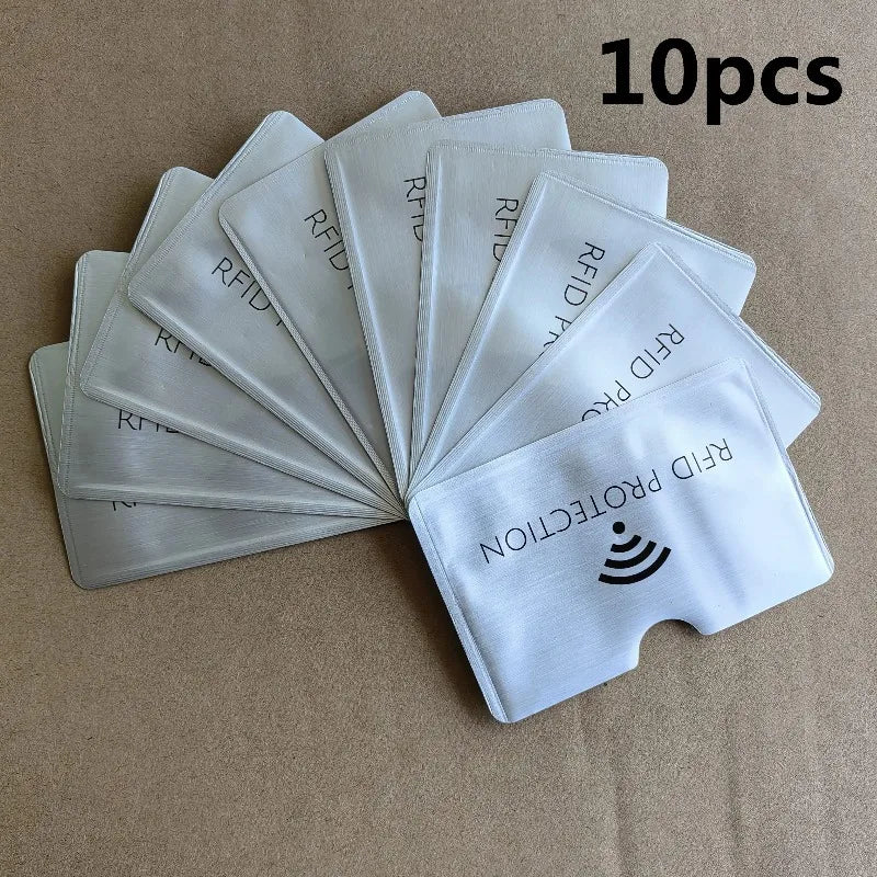 10-Pack Aluminum RFID Blocking Card Sleeves | Wallet Protection