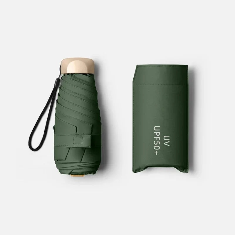 Mini Pocket Folding UV Umbrella – Compact Sun & Rain Parasol