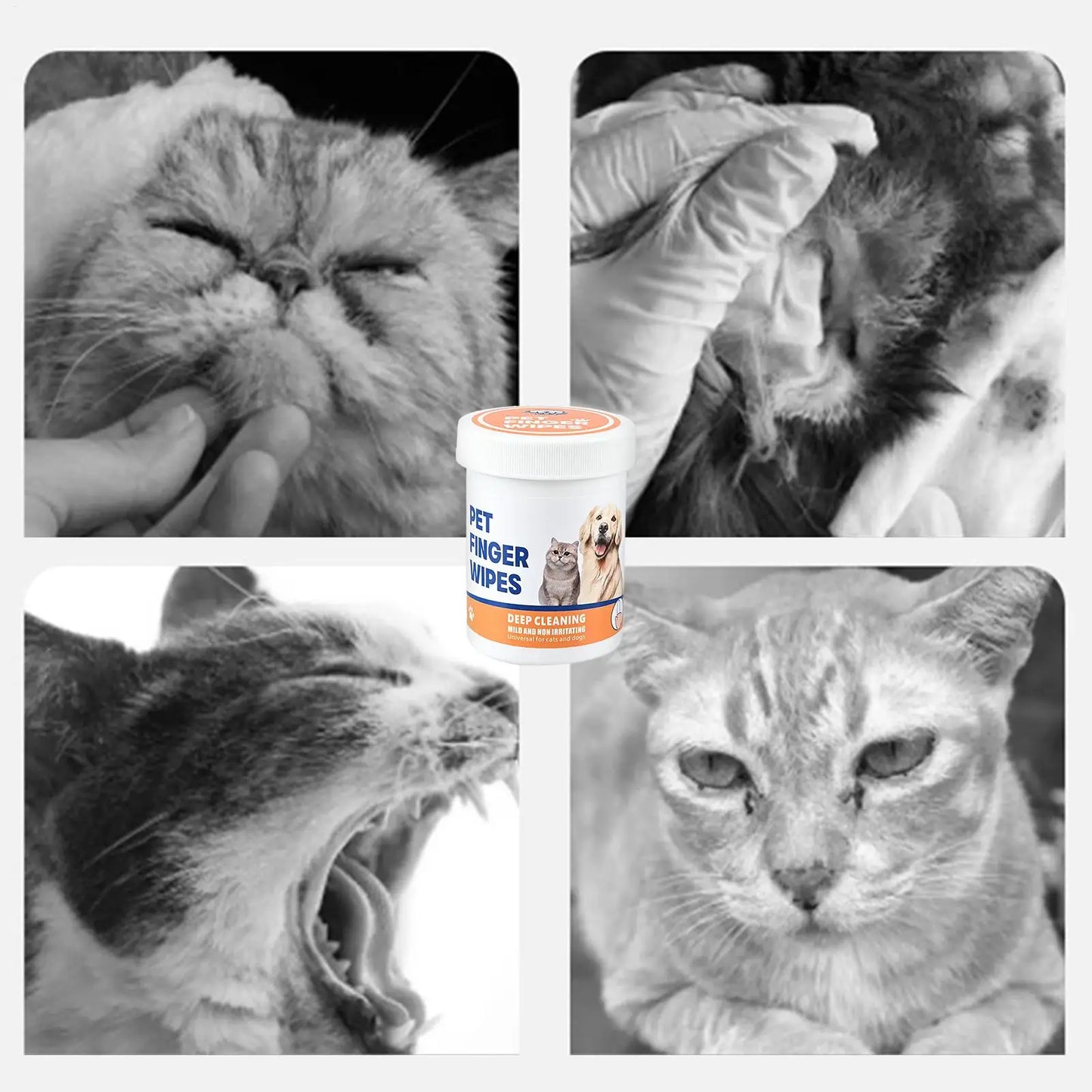 Pet Ear Cleaning Finger Wipes for Dogs & Cats – Plant-Based