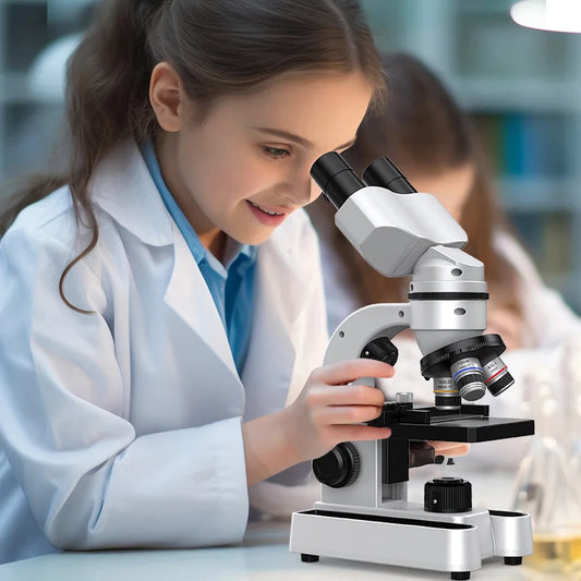 40X-1600X Students Majoring In Binocular Biological Microscopy, Experimental Puzzle Science Popularization Research Peaceful Pleasures Health and Wellness