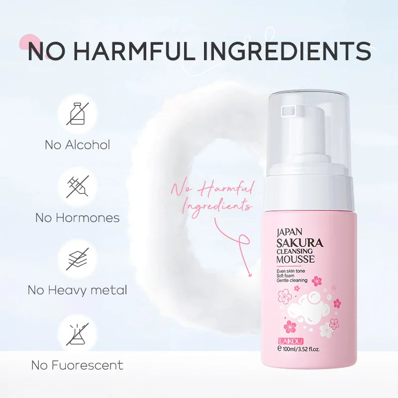 LAIKOU Sakura Facial Mousse Cleanser – Brightening & Hydrating