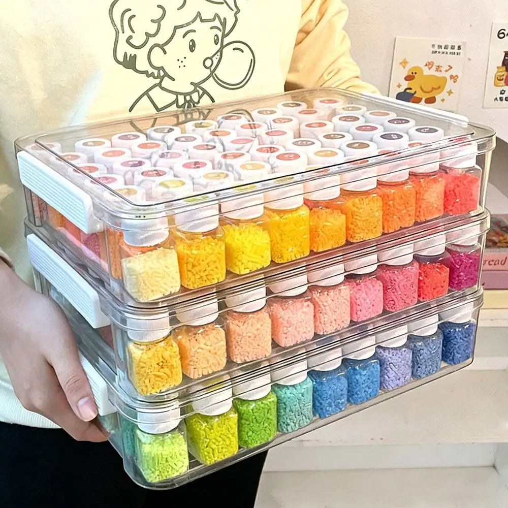Transparent Perler Bead Storage Box Large Capacity with Cover Perler Bead Packaging Box Dustproof Bead Storage Bottle Peaceful Pleasures Health and Wellness