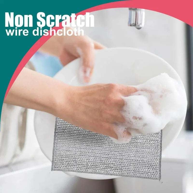 Double-Sided Steel Wire Dishcloth Scrubber – Pot & Pan Cleaner