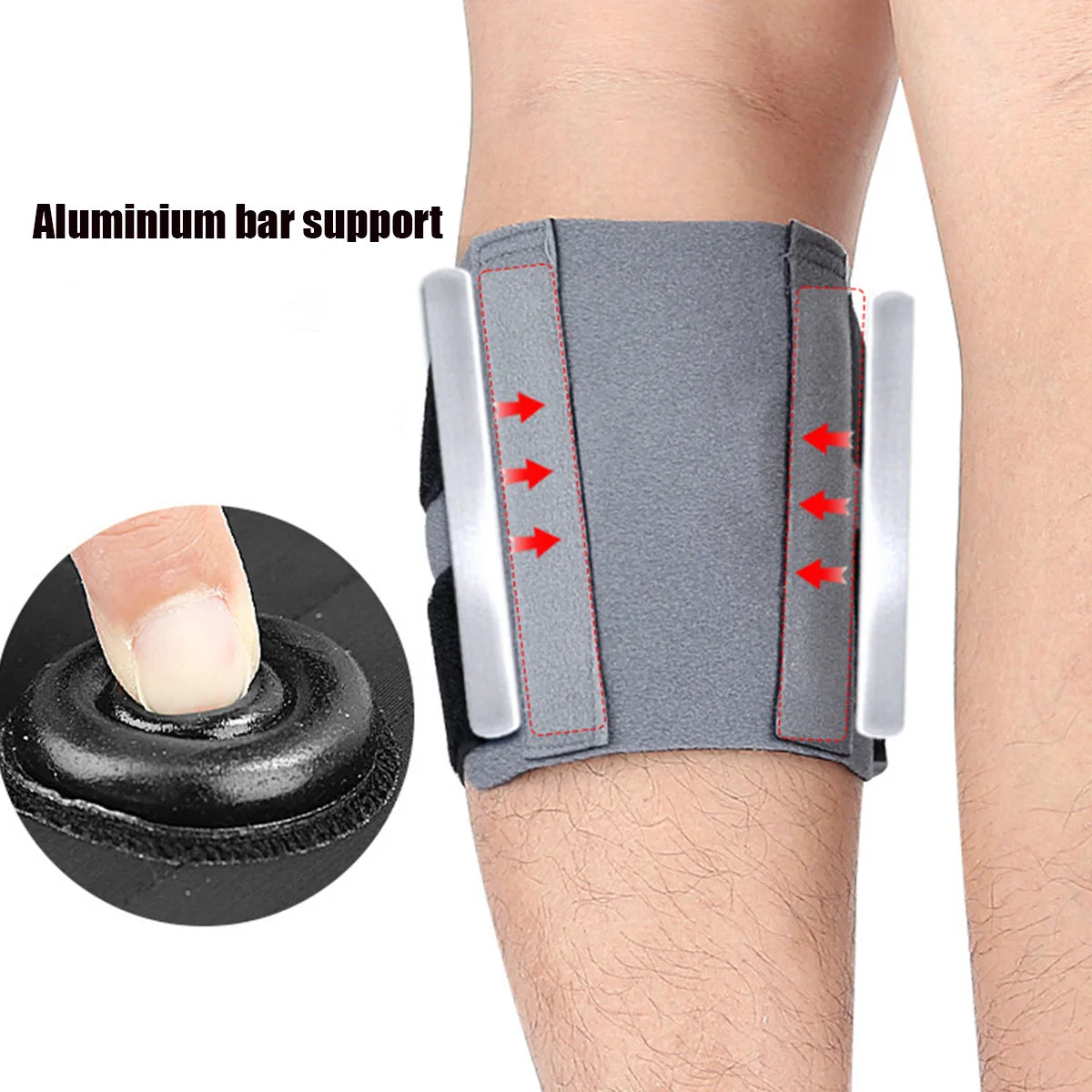 One Piece Adjustable Ischium Guard Leg Cover Detachable Pressure Pad Running Cushion Aluminum Plate Fixed Support Guard Peaceful Pleasures Health and Wellness
