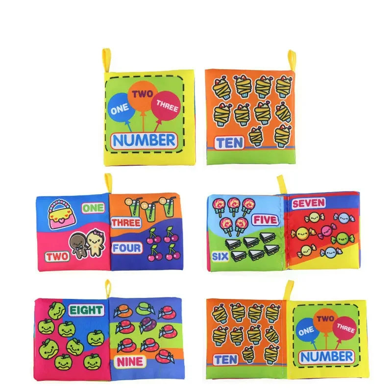 Baby Soft Cloth Books Rustle Sound Quiet Infant Early Learning
