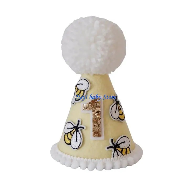 Baby 1st Birthday Felt Hat – Cute Embroidered Party Cap for Infants
