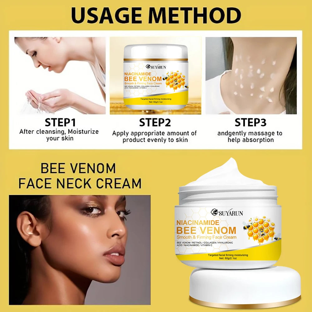 SUYARUN Niacinamide & Bee Venom Face Cream - Anti-Aging Brightening Moisturizer, Tightening Skin Care for Women & Men. Peaceful Pleasures Health and Wellness