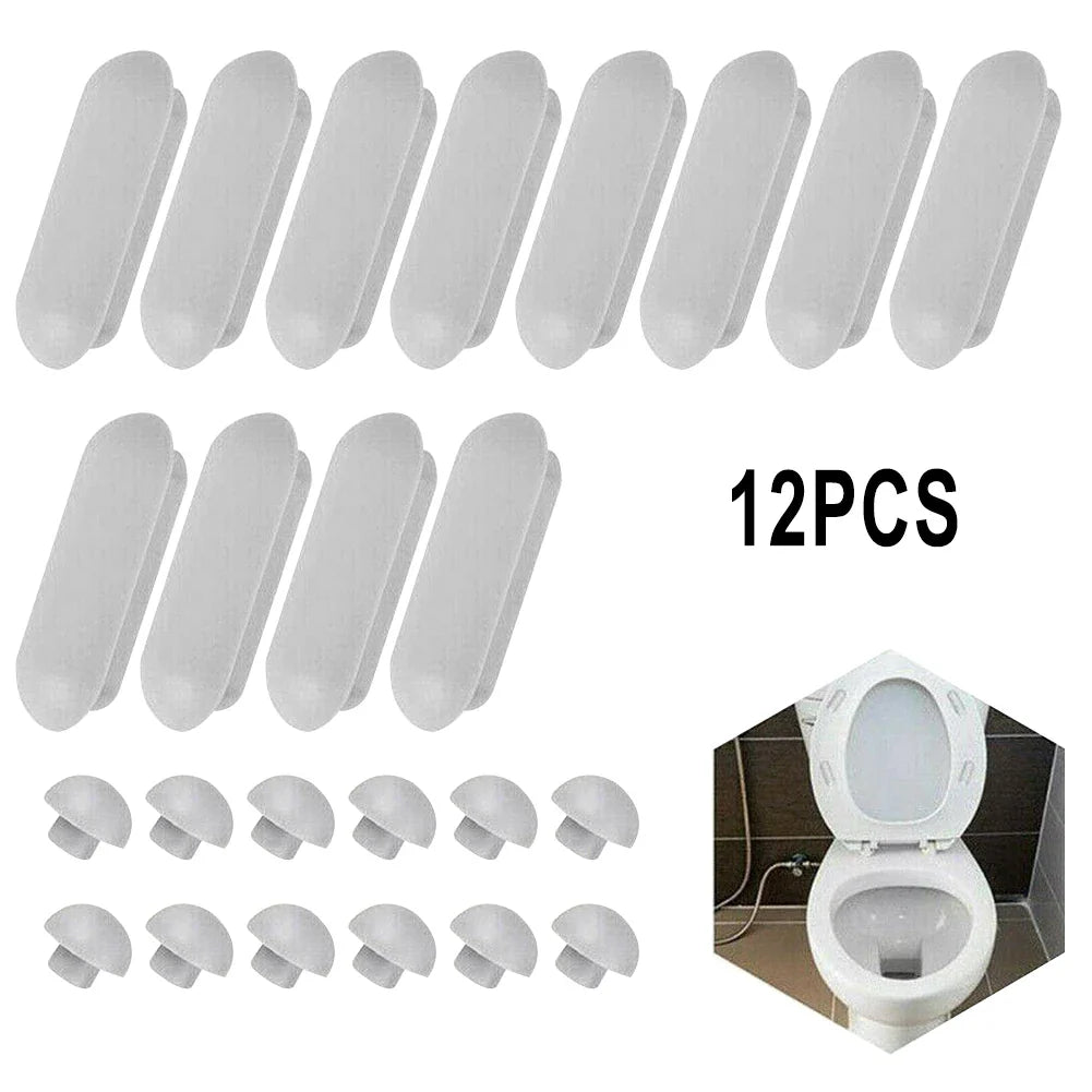 12-Pack Toilet Seat Bumpers – Cushion Pads & Lid Buffers