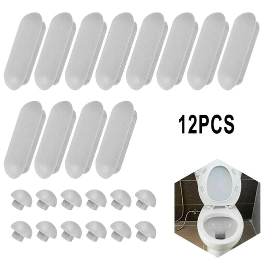 12-Pack Toilet Seat Bumper Pads – Shock-Proof Lid Buffer Cushions Toilet Seat Bumpers Oasis Select