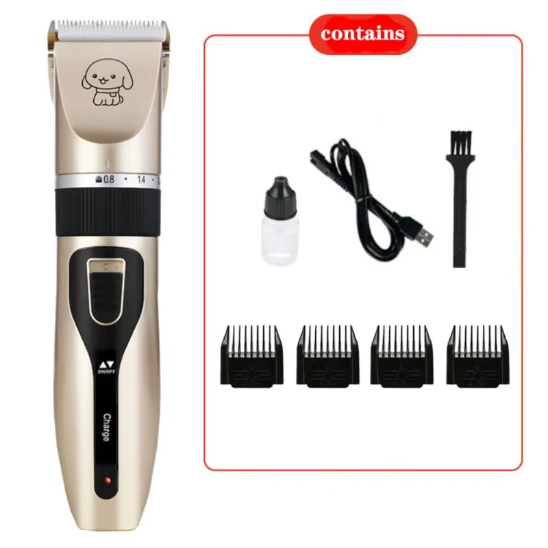 Cat Dog Hair Clipper Electrical Professional Hair Clipper for Pets Silent Hair Cutter USB Rechargeable Pet Grooming Clipper Set Peaceful Pleasures Health and Wellness