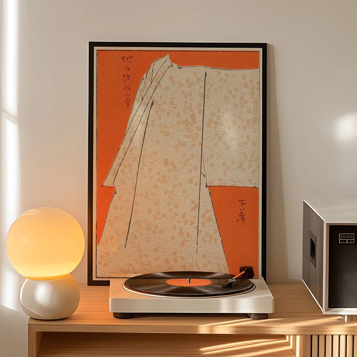Minimalist Orange Japanese Canvas Wall Art Print | Home Decor