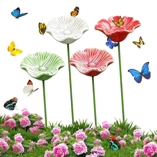 4-Pack Ceramic Bee Watering Station | Flower Garden Feeder Bee Watering Station Oasis Select