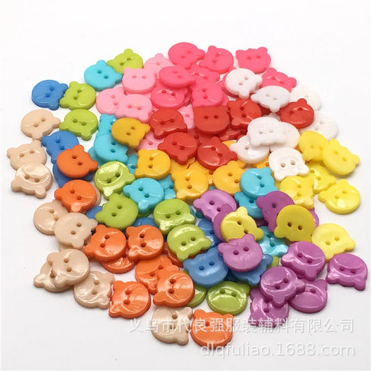 50pcs Colorful Bear Resin Buttons – Sewing, DIY & Scrapbook Resin Craft Buttons Oasis Select 50pcs-random 13mm
