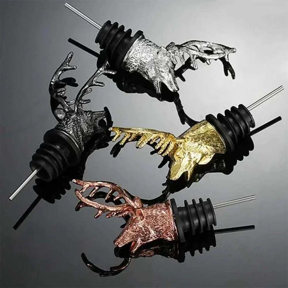 Deer Head Wine Bottle Stopper | Stainless Steel Bar Accessory
