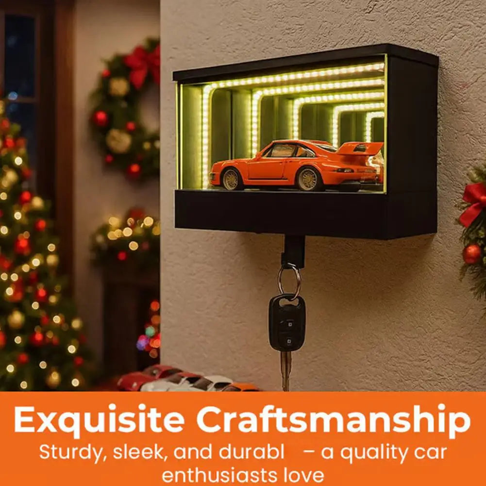 Car Garage Key Holder with LED Infinity Mirror Light | Key Organizer