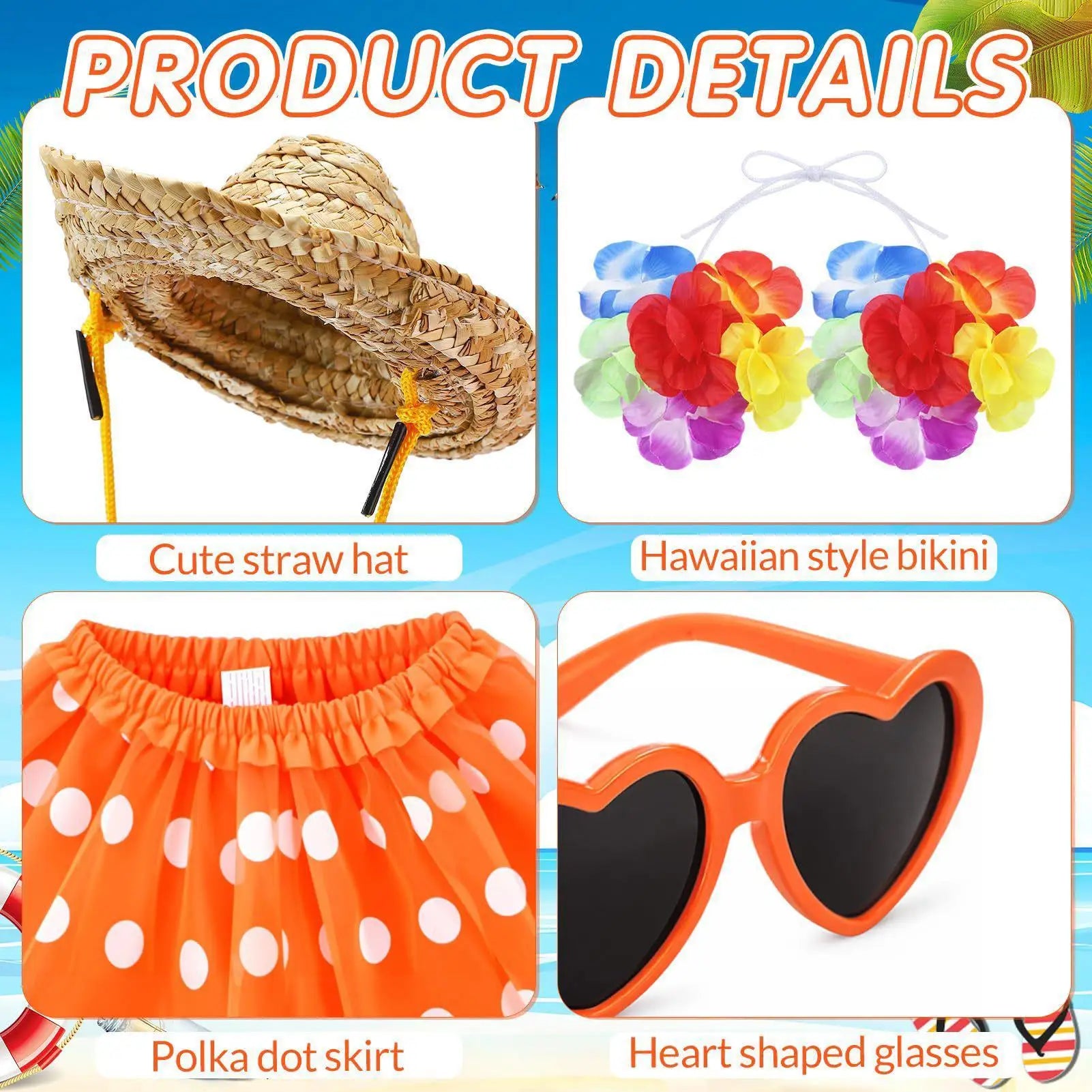 Hawaiian Porch Goose Outfit Summer Yard Figurine Clothes Porch Goose Cosplay Costumes for Women Men Parties Gatherings Park Yard Peaceful Pleasures Health and Wellness