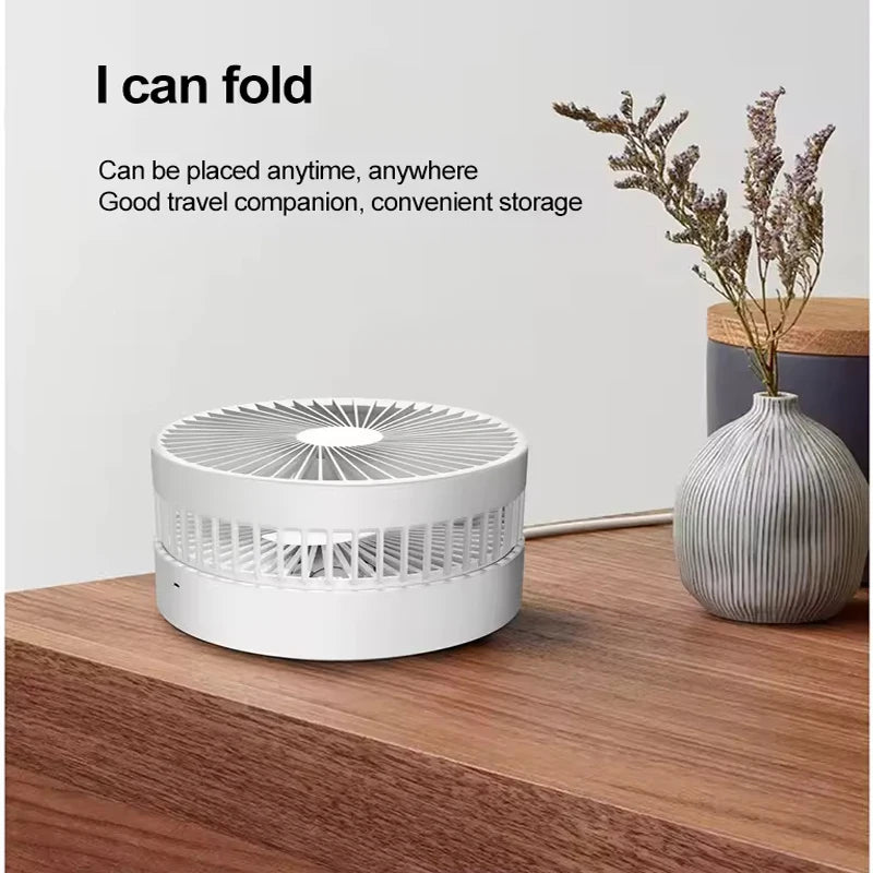 Lightweight Portable Folding Storage Fan Rechargeable Low Noise Bedside Table Air Cooling Fan Office Desk Fan Peaceful Pleasures Health and Wellness