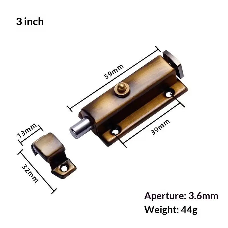 3-Inch Automatic Spring Door Latch | Self-Locking Zinc Alloy