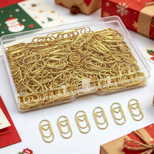 100Pcs Gold Heart Paper Clips – Decorative Binder Clamps Decorative Paper Clips Oasis Select