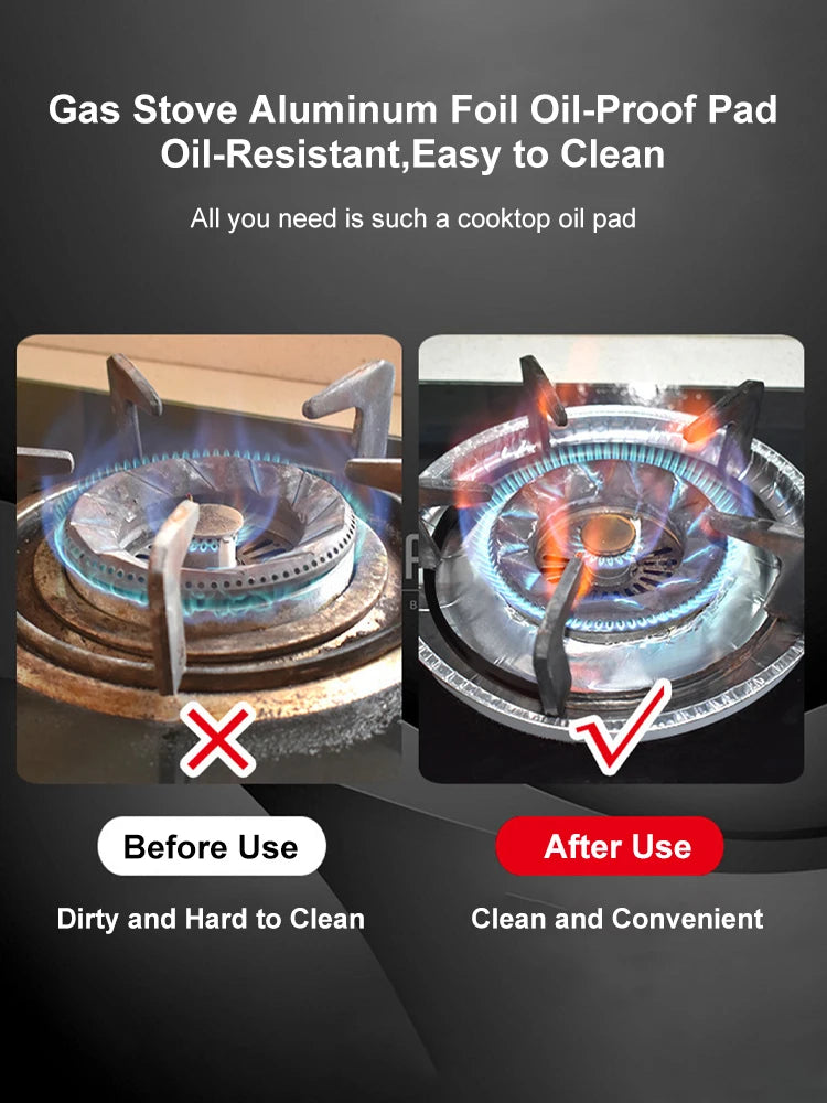 10Pcs Aluminum Foil Round Stove Burner Covers Reusable High-temperature Resistant Stove Top Protector for Clean Hygienic Kitchen Peaceful Pleasures Health and Wellness