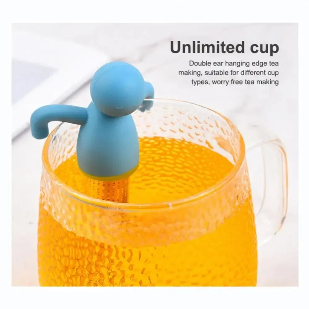 Stainless Steel Tea Sieve New Human Shaped Tea Sieve Kitchen Accessory Filter Accessories Supplies Humidifier Pet Products Bar Peaceful Pleasures Health and Wellness