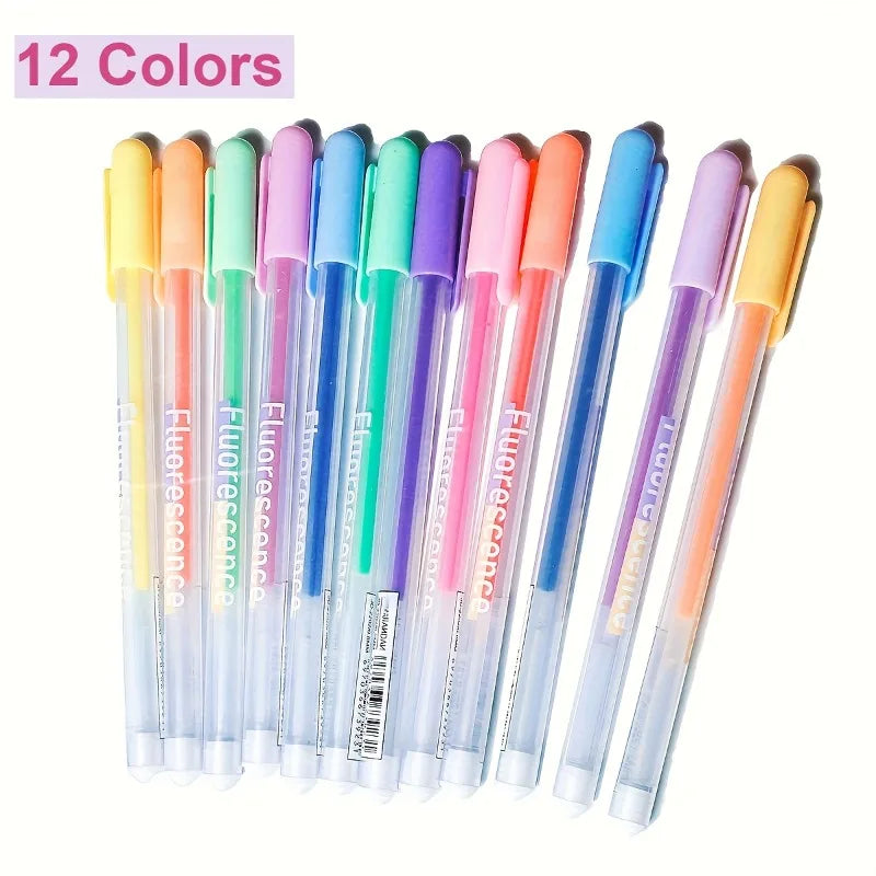 Pastel & Fluorescent Gel Pens 12/6pc | Art, Drawing & Writing